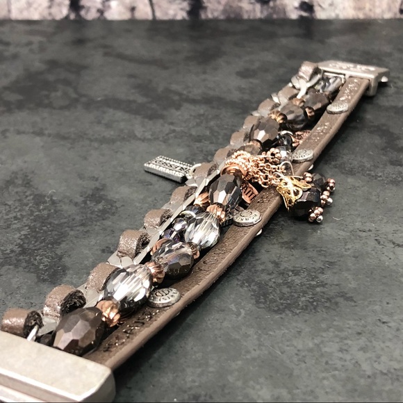 NEW GoodWorks Leather Charmed Bracelet in Cocoa - Picture 5 of 8